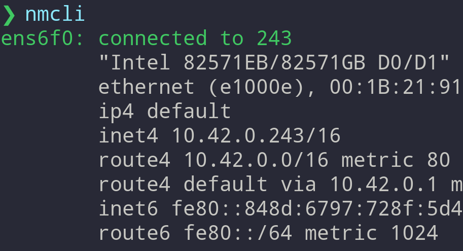 Modifying Static IP addresses and Network Connections with nmcli