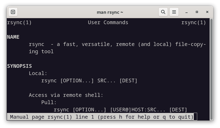 Working with rsync